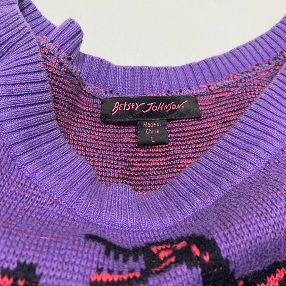 Vintage Betsey Johnson Pterodactyl Dinosaur 80’s Punk Sweater Dress Rare neon - Picture 7 of 13